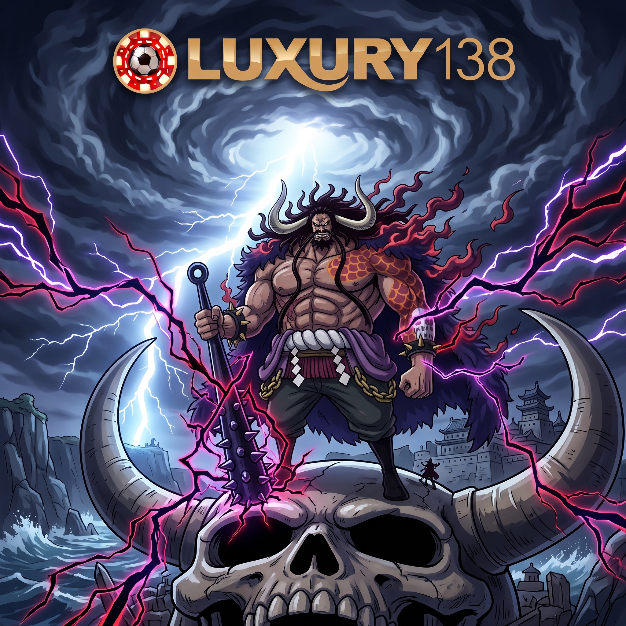 Banner promosi Luxury138 dengan ilustrasi karakter bergaya anime